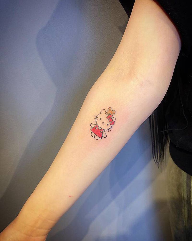 HelloKitty纹身图片_手臂纹身图案