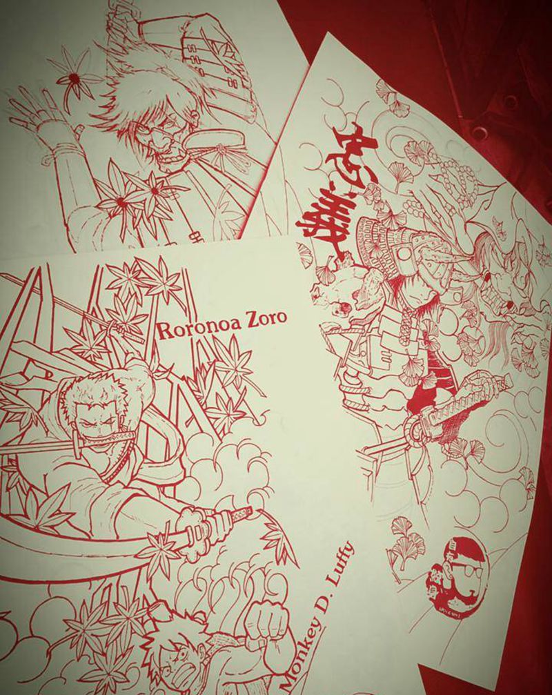 正在准备的手稿纹身图片_手部纹身图案