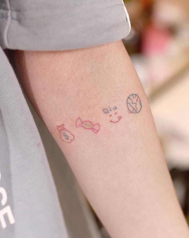 瞬间设计小图纹身图片_手臂几何纹身图案