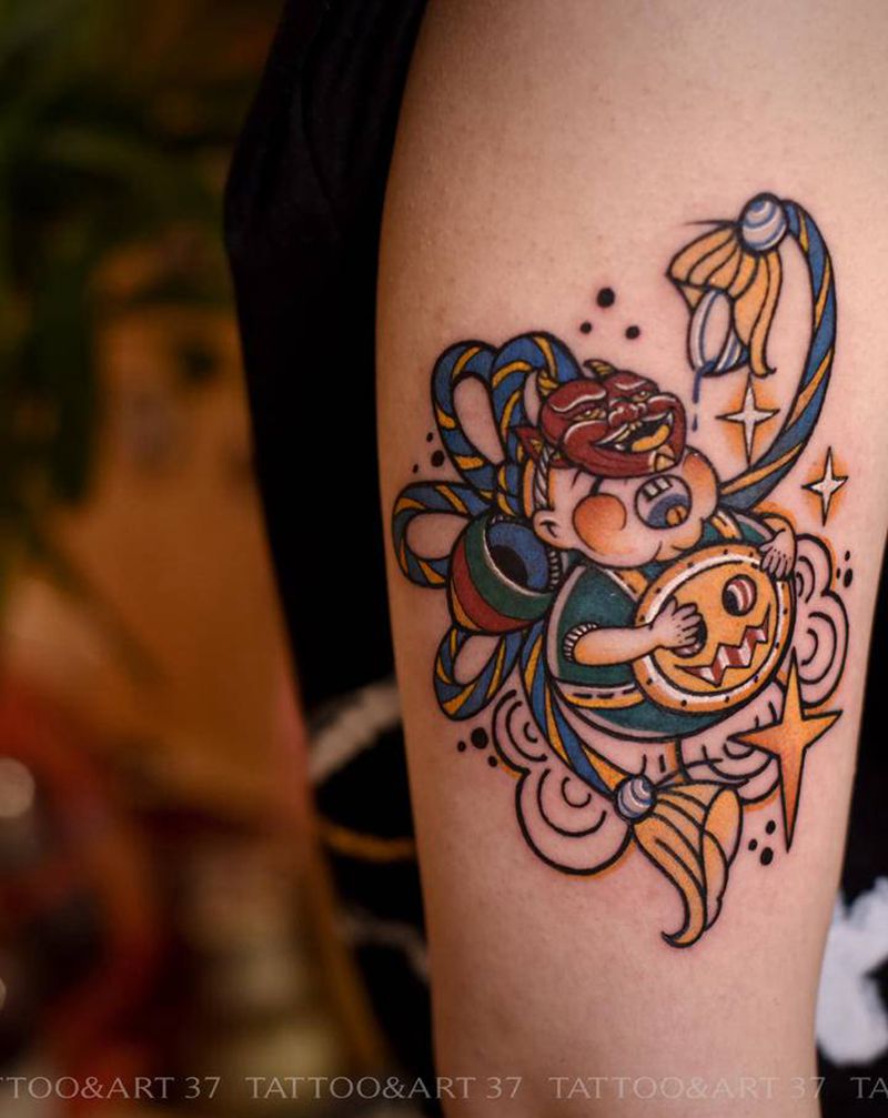 哈喽纹身图片_手臂New SchoolOld School纹身图案