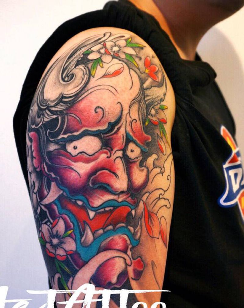 般若纹身图片_手臂腿部新传统般若纹身图案