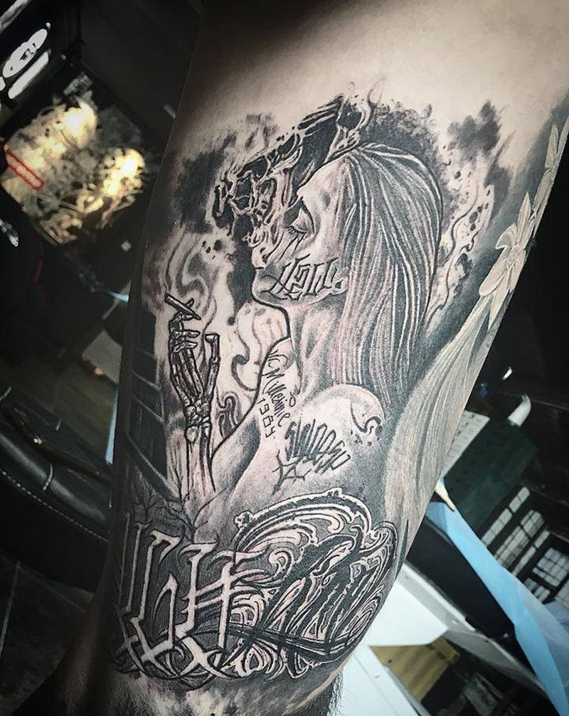 欧美作品纹身图片_脚部纹身图案