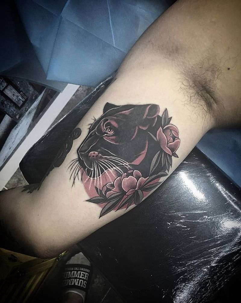 黑豹School纹身图片_手臂纹身图案