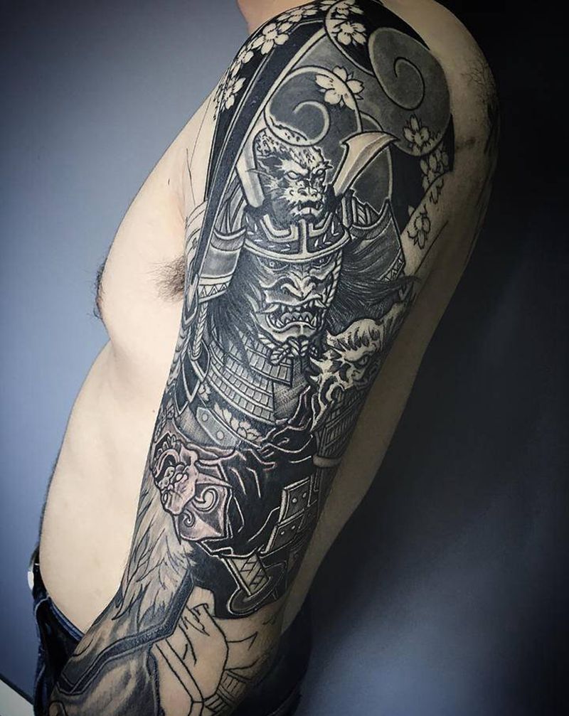 日本武士待续纹身图片_手臂纹身图案