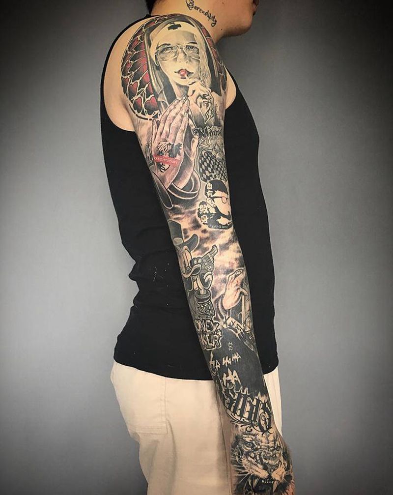 覆盖结束纹身图片_手臂纹身图案