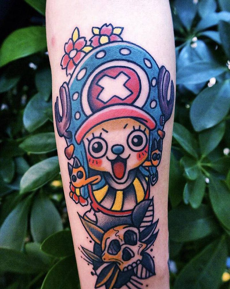 海贼王 乔巴纹身图片_Old School纹身图案