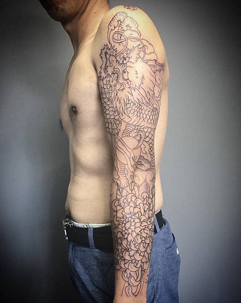 传统花臂待续纹身图片_手臂纹身图案