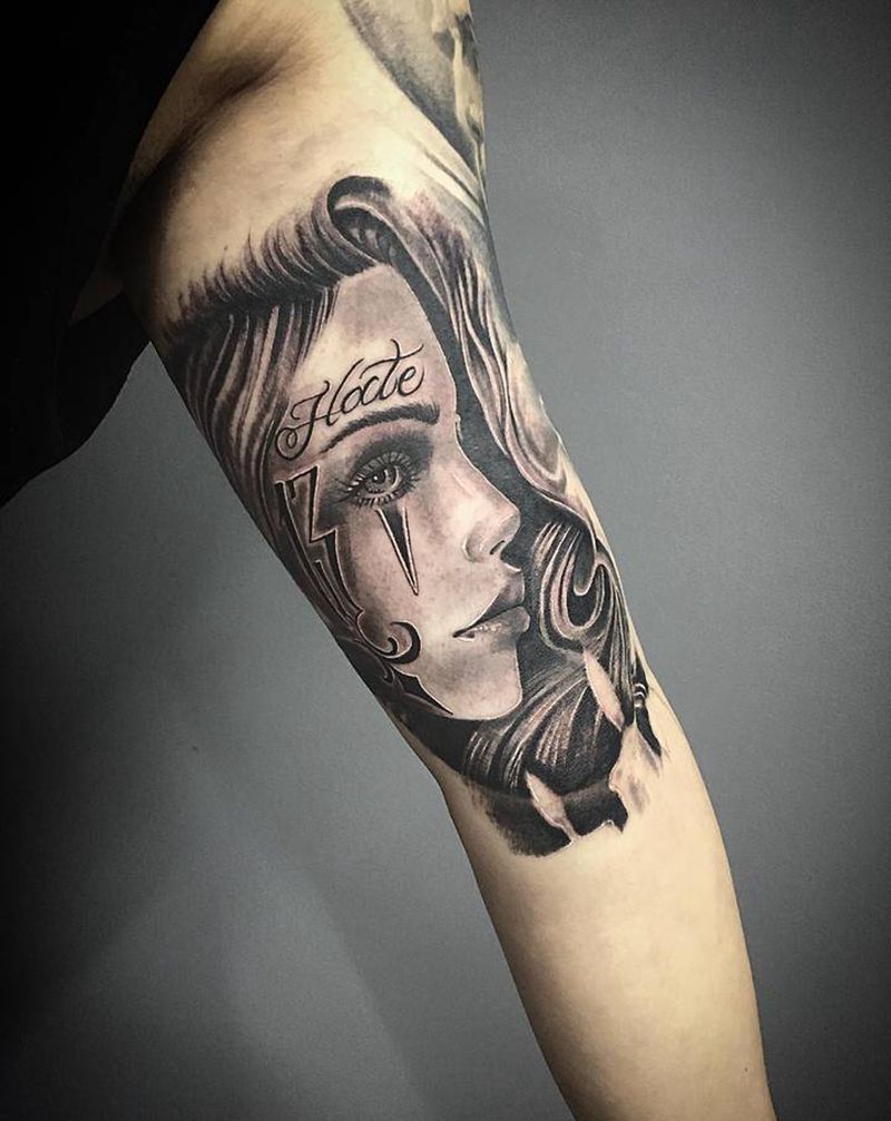 奇卡诺纹身图片_手臂纹身图案