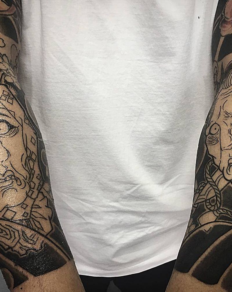 尸首进行中纹身图片_手臂纹身图案