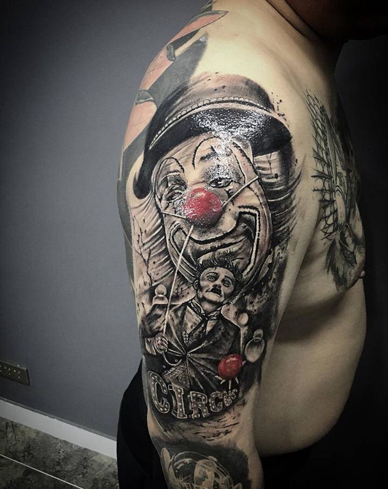 大臂覆盖作品纹身图片_手臂纹身图案