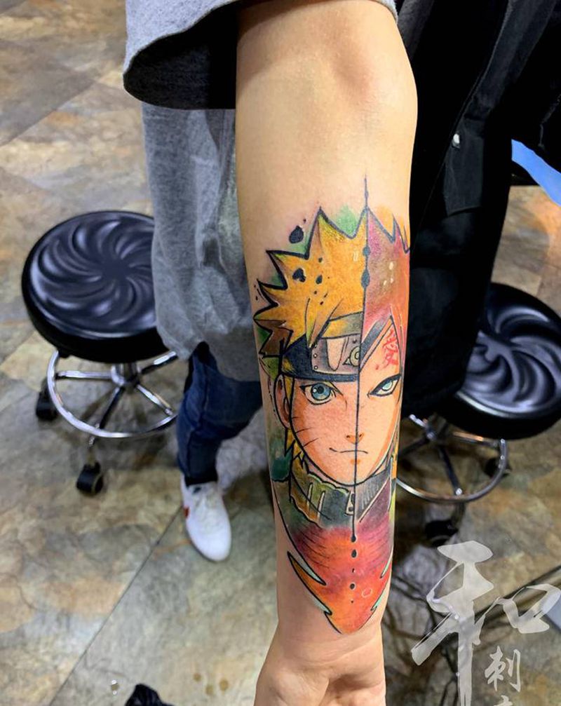 火影纹身图片_手臂肩部纹身图案