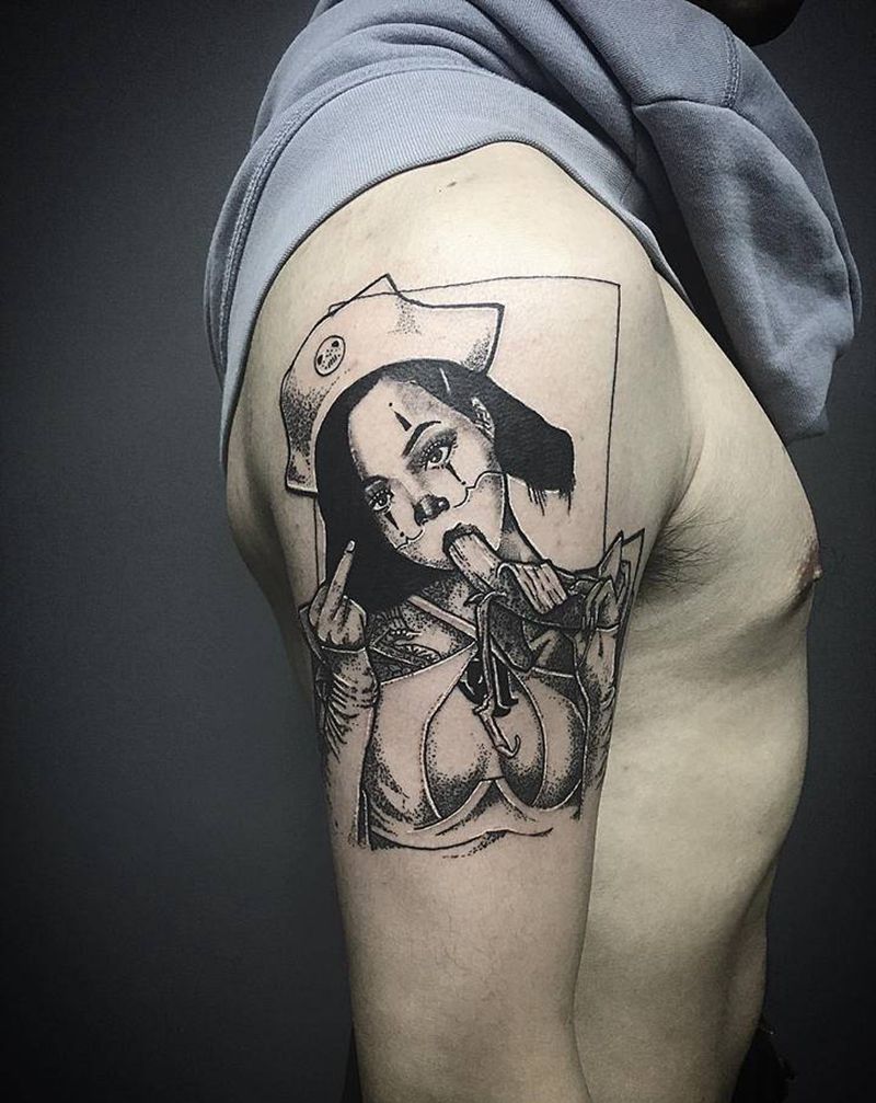 欧美大臂作品纹身图片_手臂纹身图案