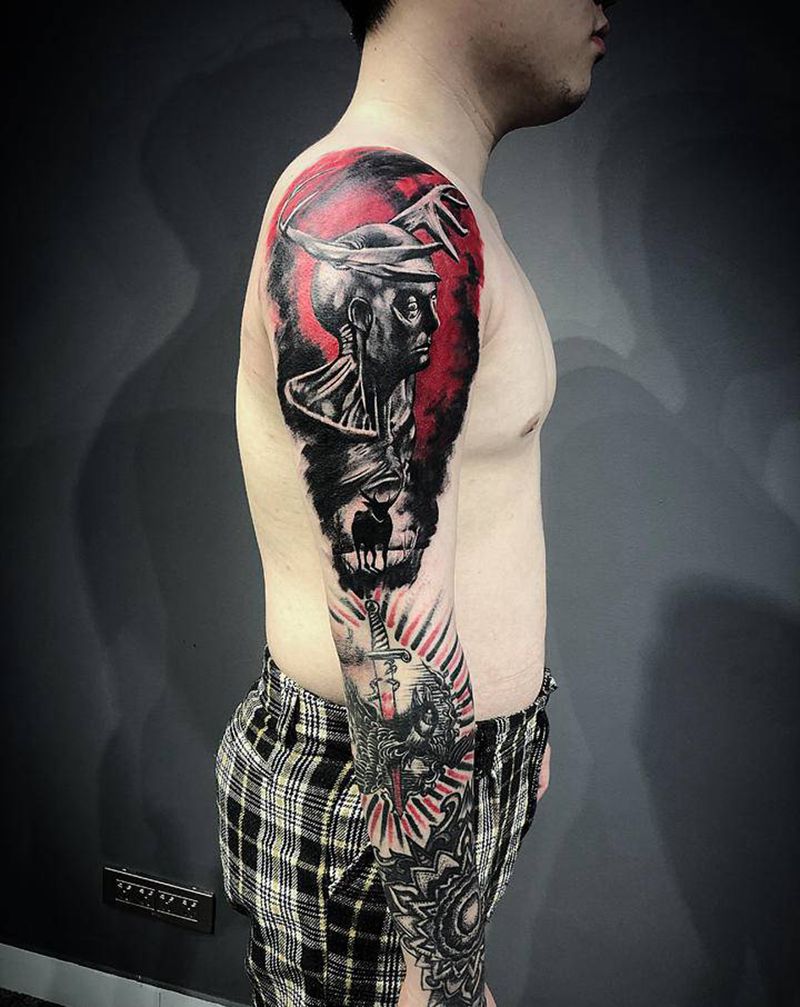 欧美花臂待续纹身图片_手臂纹身图案