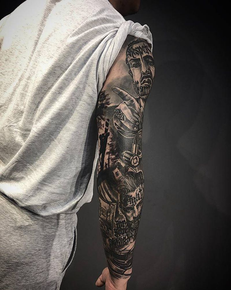 欧美花臂纹身图片_手臂纹身图案