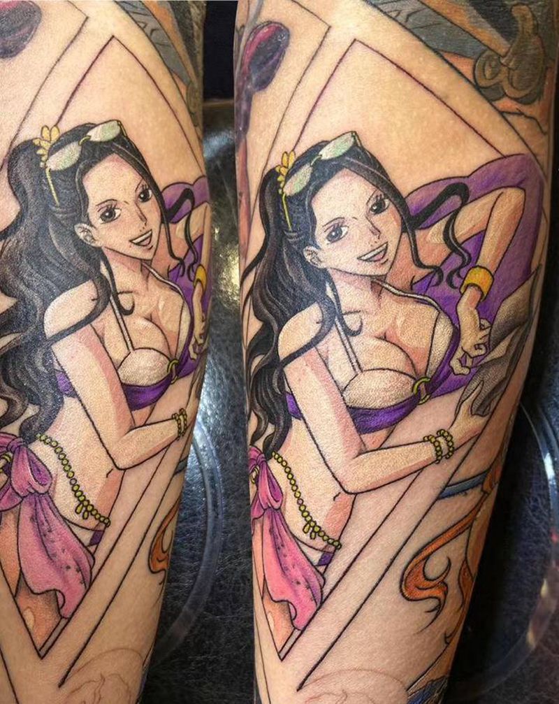 海贼王主题花臂 部分纹身图片_手臂New School纹身图案