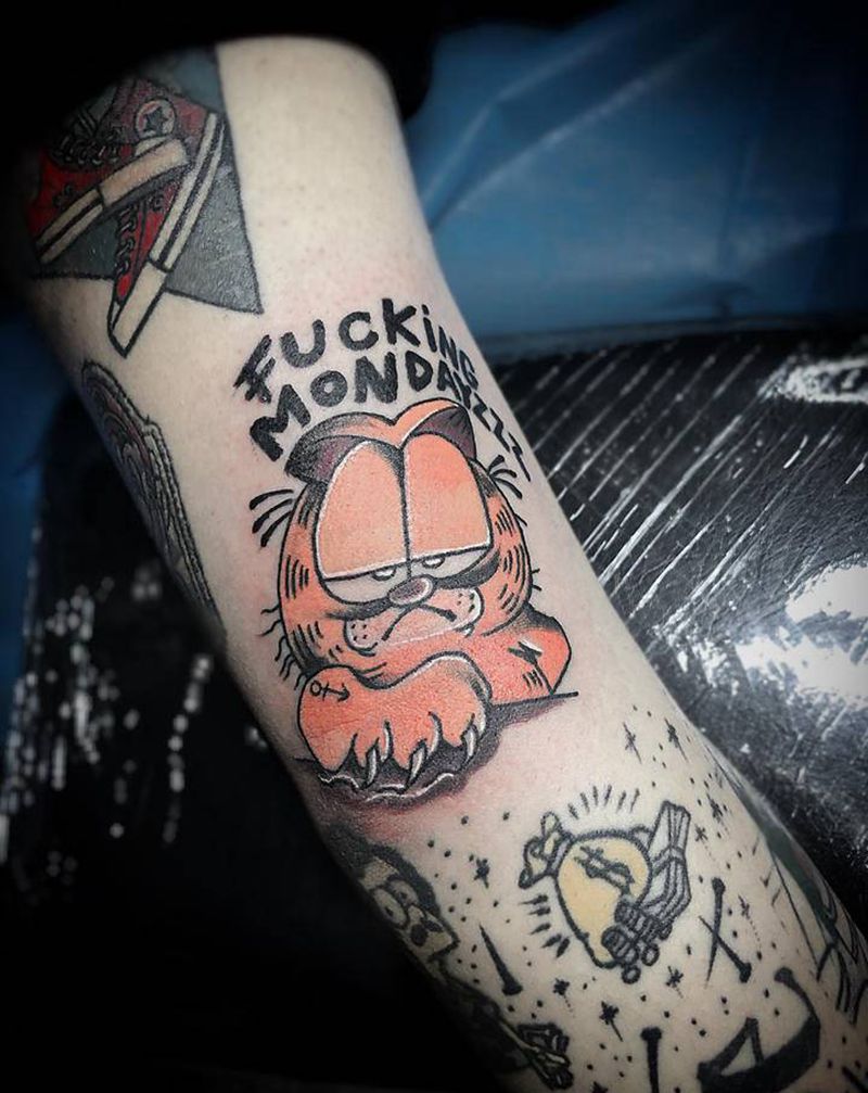 加菲猫纹身图片_New School纹身图案