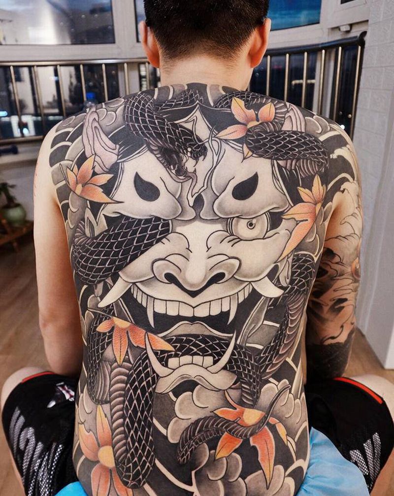 般若纹身图片_背部纹身图案