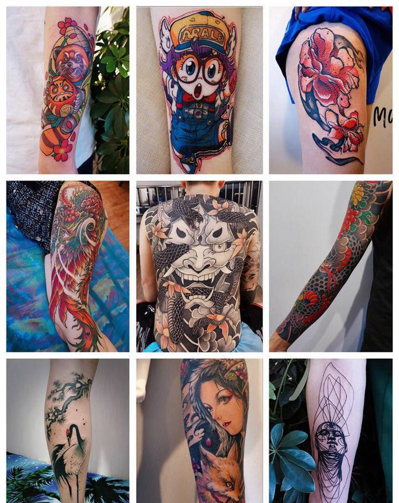 部分作品纹身图片_背部老传统纹身图案