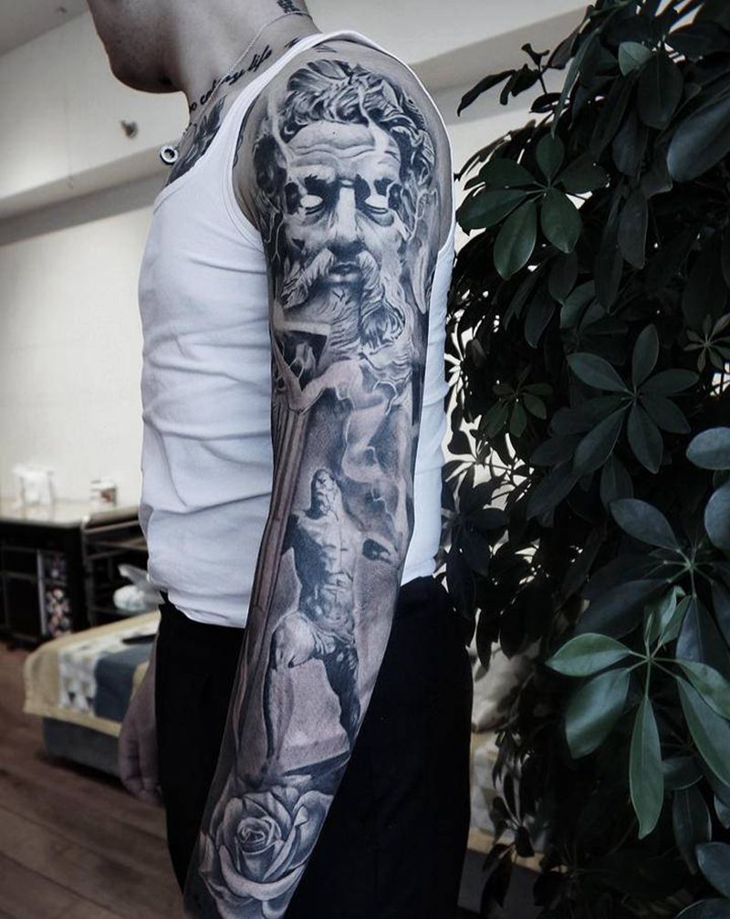 写实花臂纹身图片_手臂欧美写实纹身图案