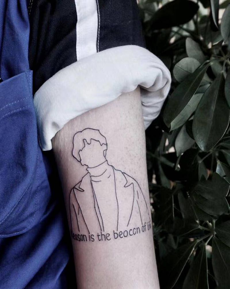 线条纹身图片_手臂几何纹身图案