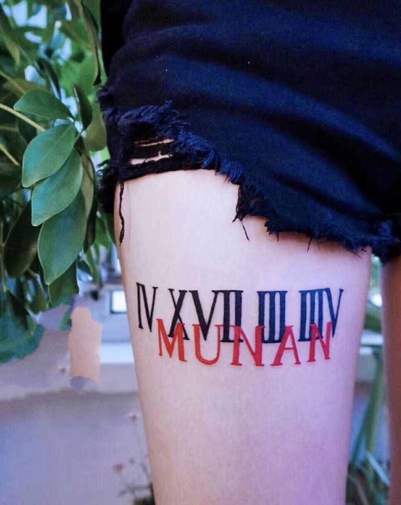 罗马数字纹身图片_花体字纹身图案