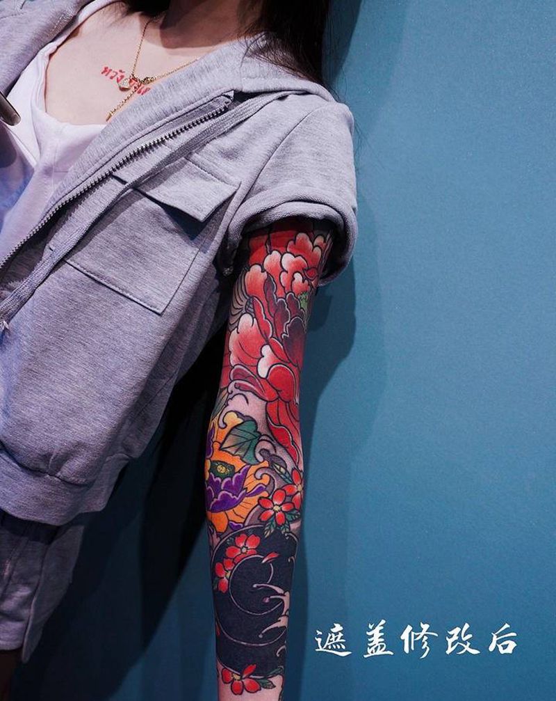 遮盖修改作品纹身图片_手臂纹身图案