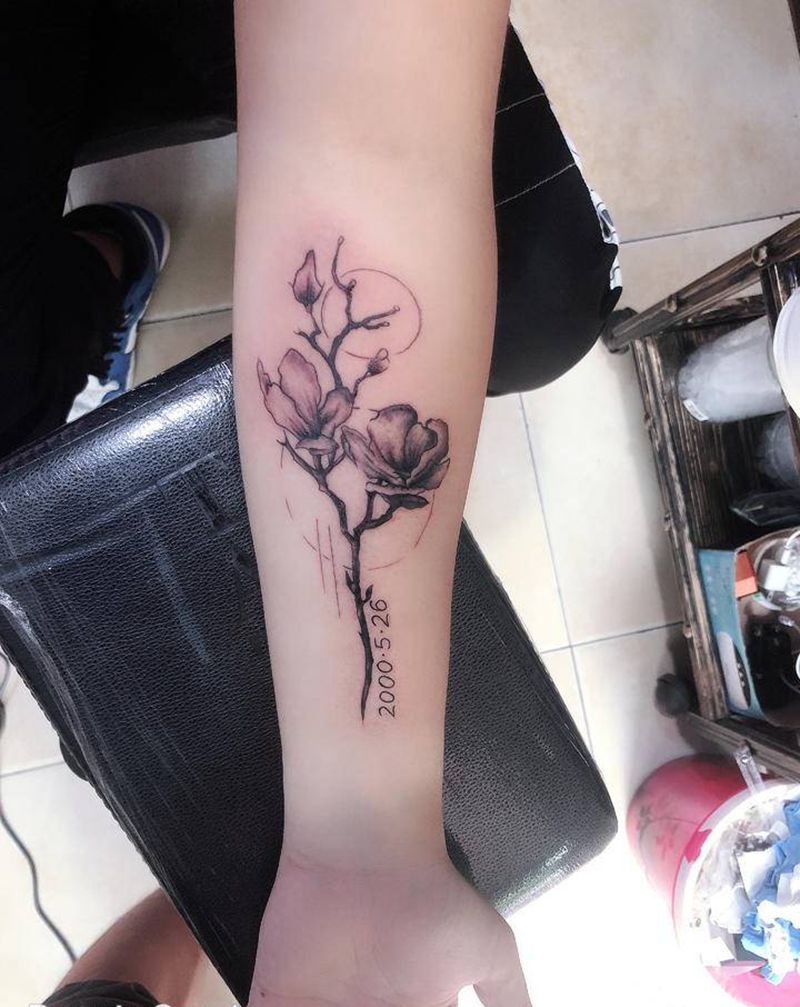 木棉花纹身图片_手臂新传统纹身图案