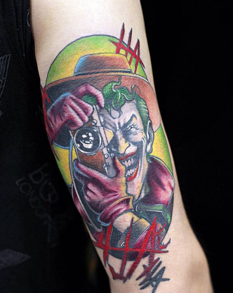 school小丑纹身图片_手臂New School纹身图案