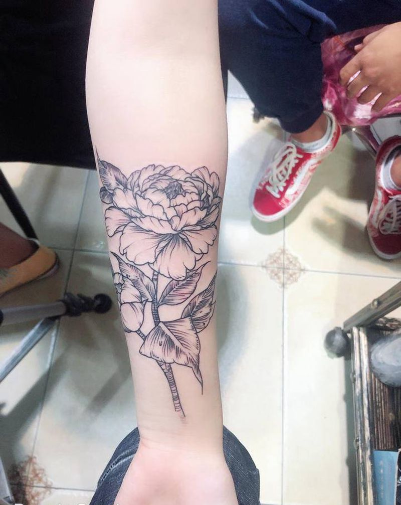 素花纹身图片_新传统纹身图案