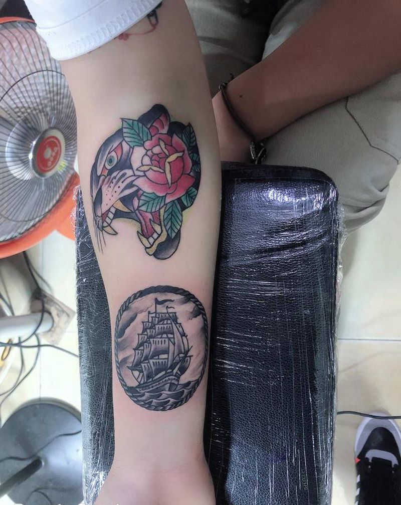 Old school纹身图片_手臂Old School纹身图案