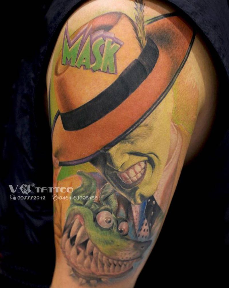 变相怪杰！纹身图片_手臂欧美写实肖像变相怪杰小丑纹身图案