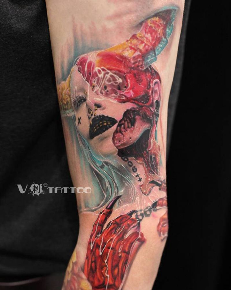 今年重彩欧美压轴！纹身图片_手臂欧美写实欧美写实肖像纹身图案