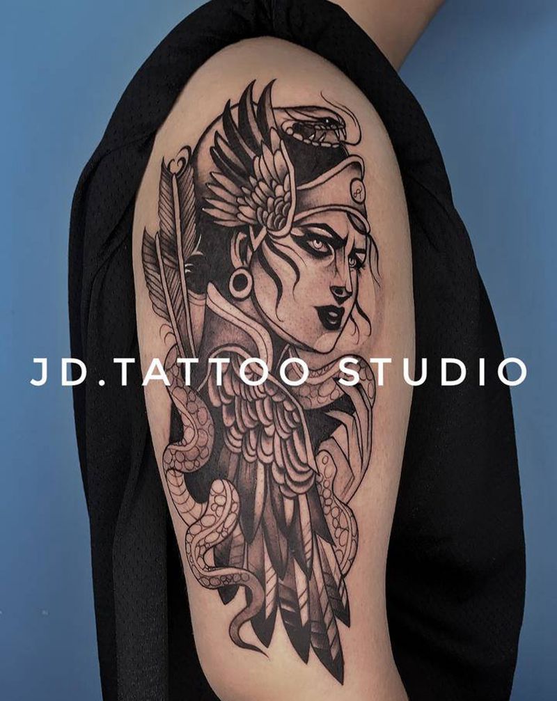 new school纹身图片_手臂New School美女 女郎纹身图案