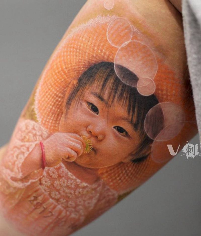 肖像纹身…纹身图片_手臂欧美写实照片肖像写实纹身图案