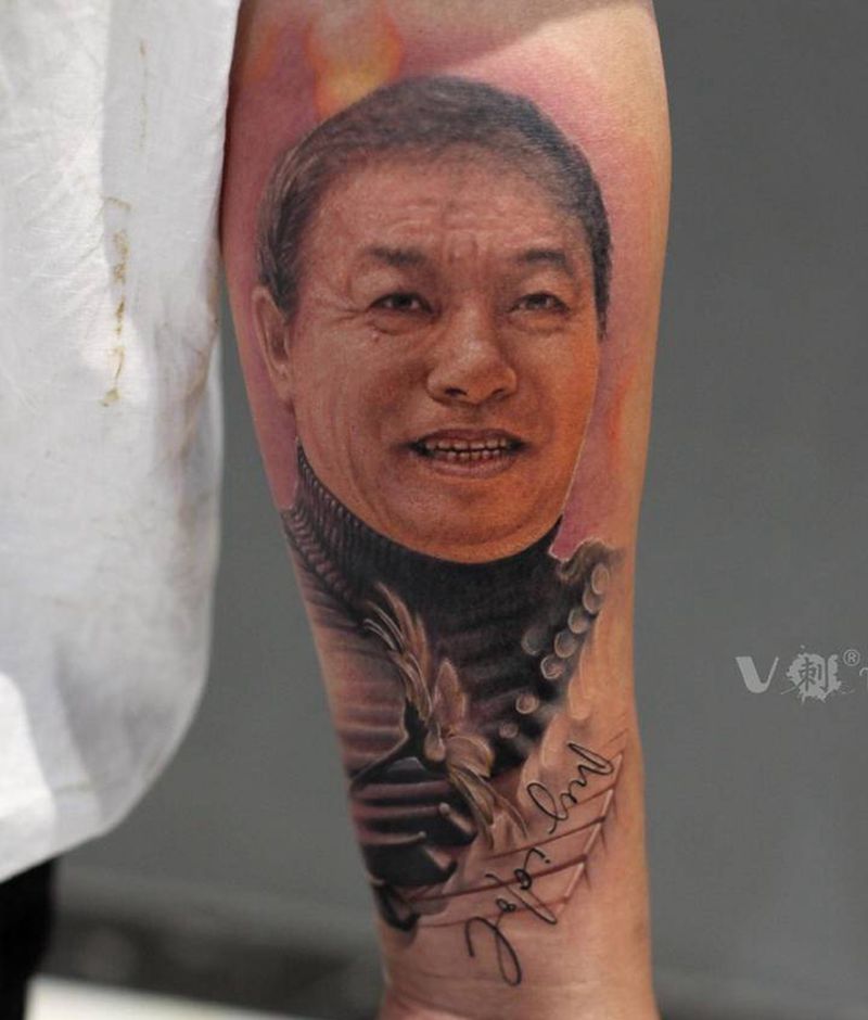 # 父亲纹身图片_手臂欧美写实肖像人物照片纹身图案