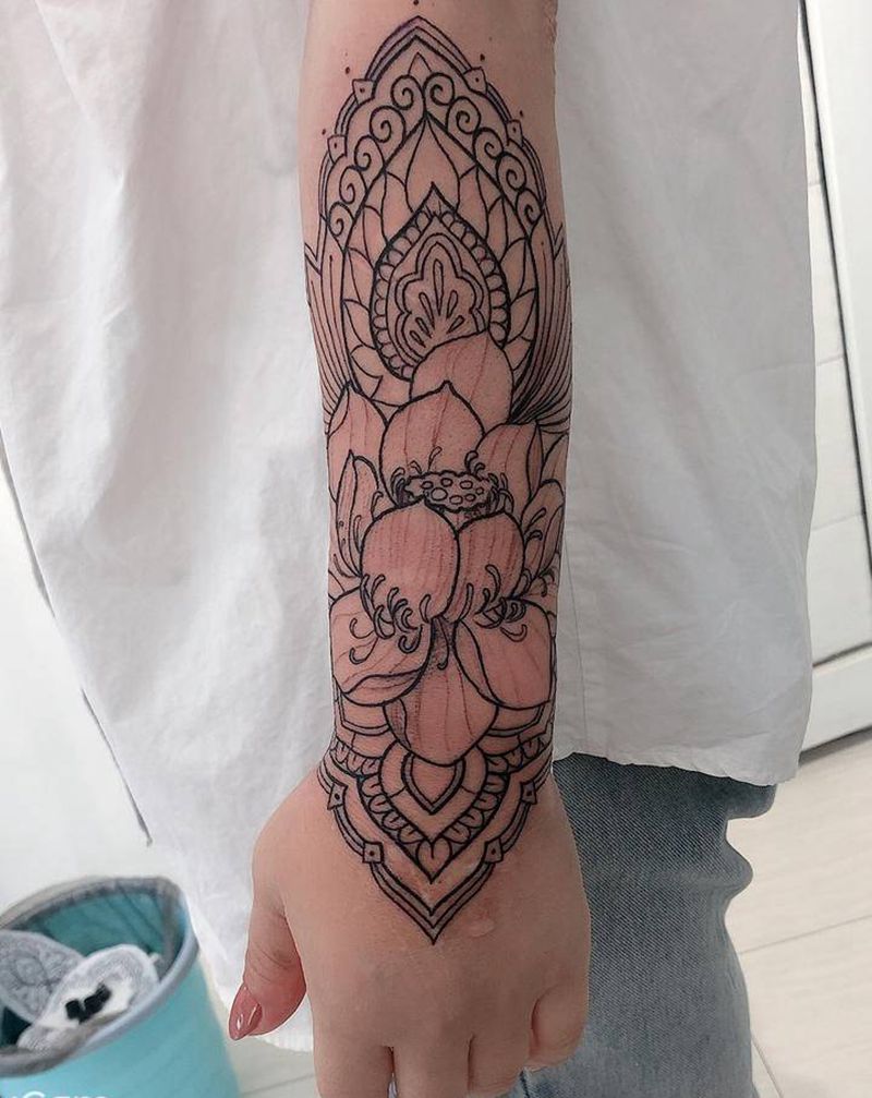 梵花纹身图片_手臂纹身图案