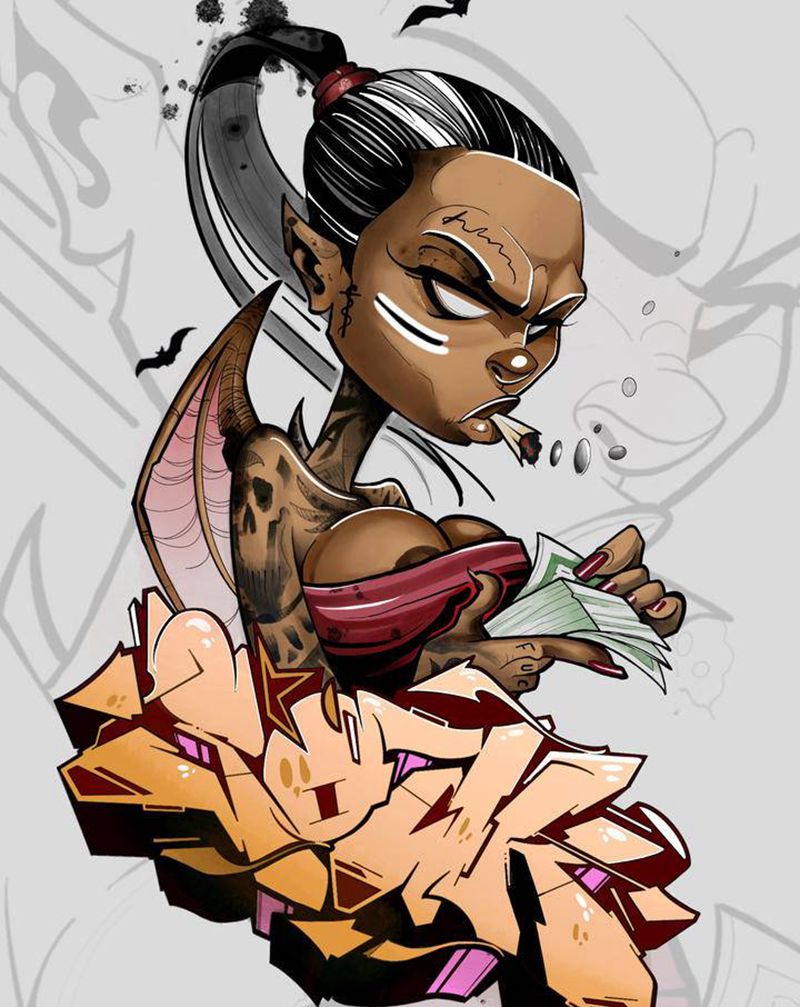 New school纹身图片_New School女纹身图案