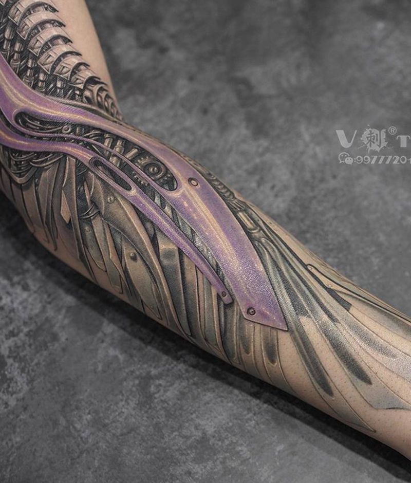 机械翅膀…纹身图片_手臂欧美写实机械翅膀机械翅膀纹身图案