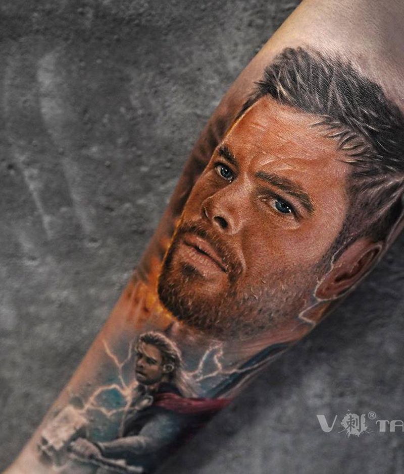 来自一线战士的抗“疫”纪念 #纹身图片_手臂欧美写实雷神欧美哈尔滨纹身图案
