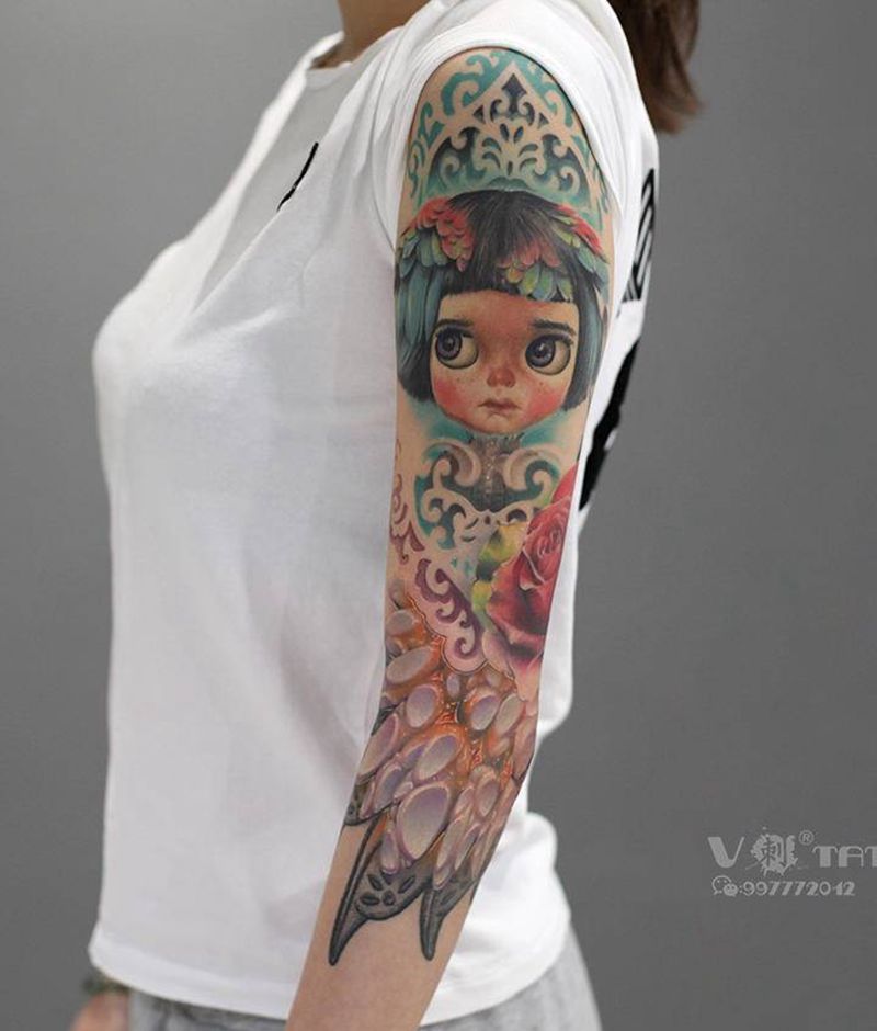 # 薄如蝉翼 #纹身图片_手臂欧美写实翅膀欧美花臂翅膀花臂纹身图案