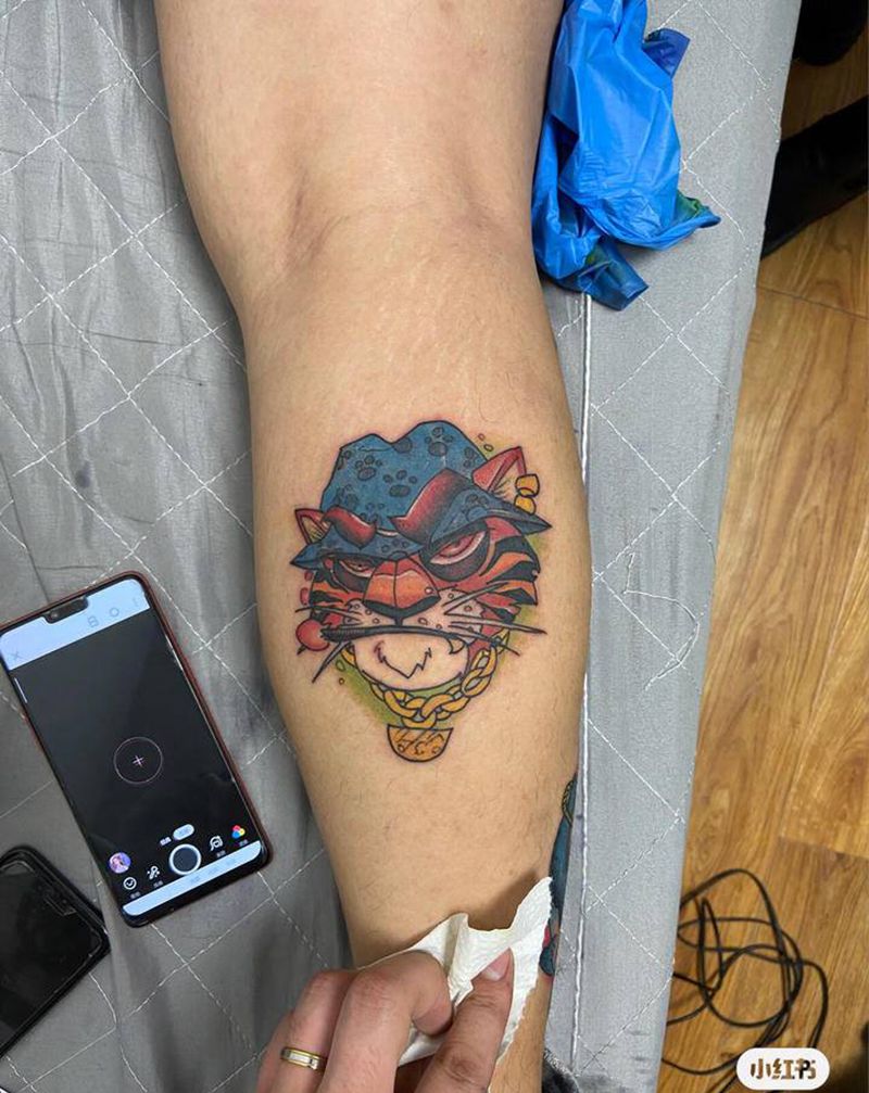 Oldschool纹身图片_腿部Old School纹身图案