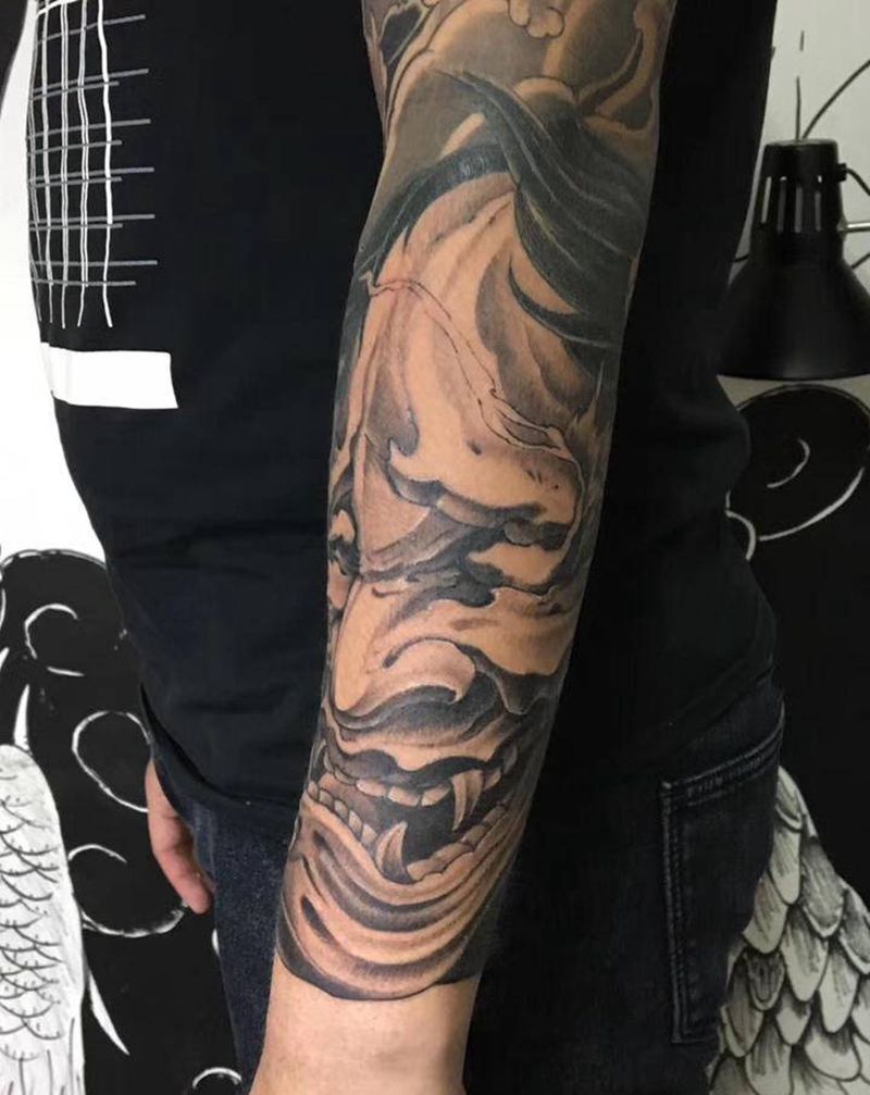 新传统般若纹身图片_手臂新传统般若纹身图案