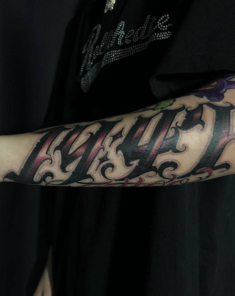 花体字纹身图片_花体字纹身图案