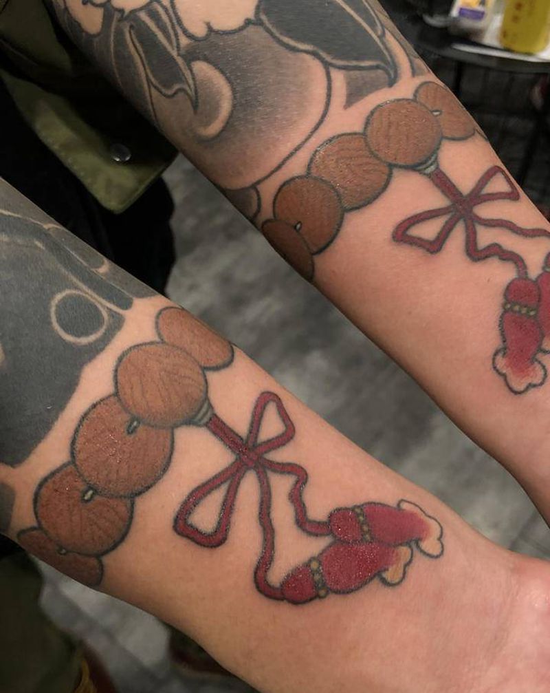 日式手串纹身图片_手臂老传统纹身图案