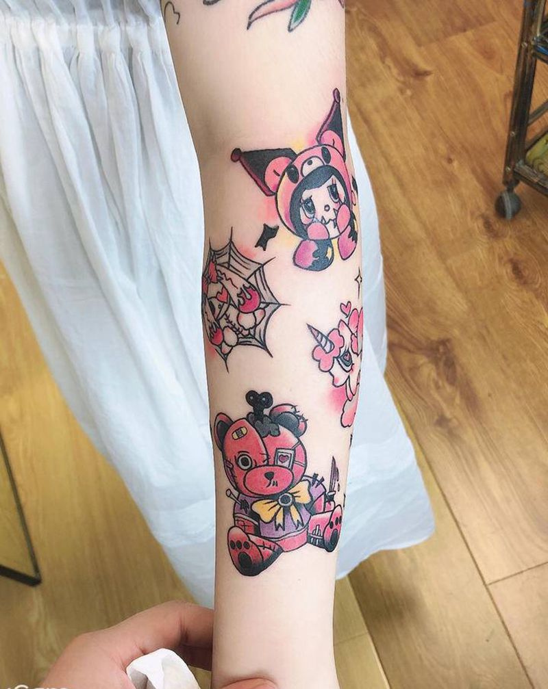 拼接纹身图片_手臂Old SchoolNew School纹身图案