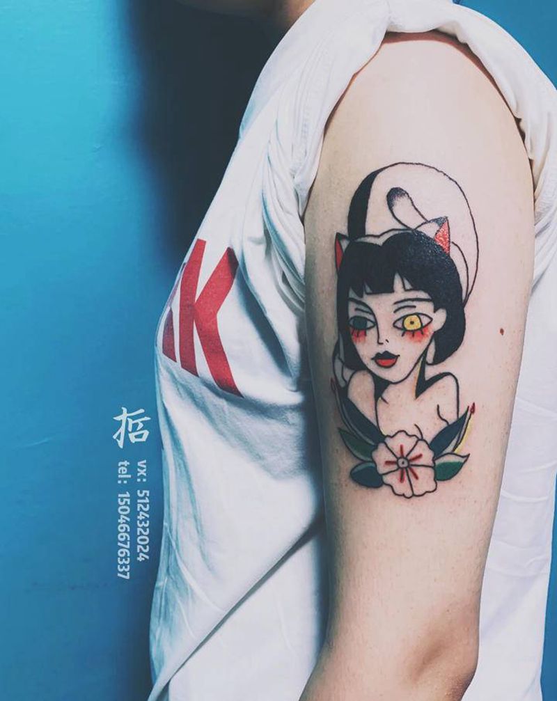 old school花臂拼接纹身图片_手臂Old School纹身图案