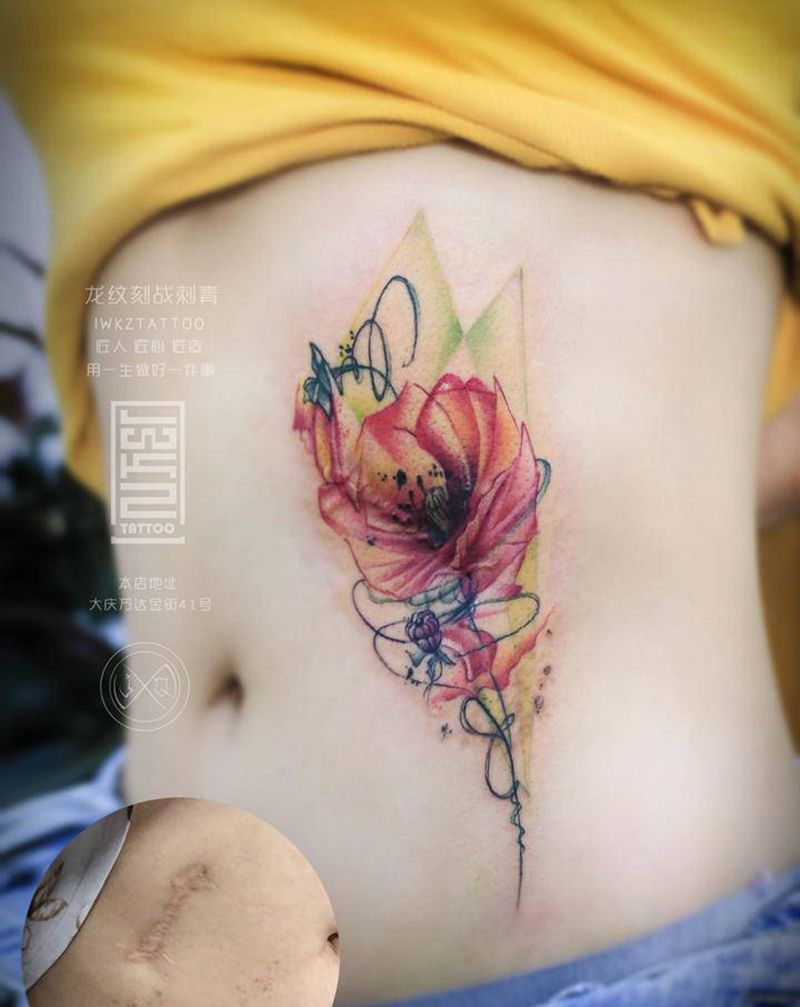 龙纹刻战刺青文化纹身图片_腹部纹身图案