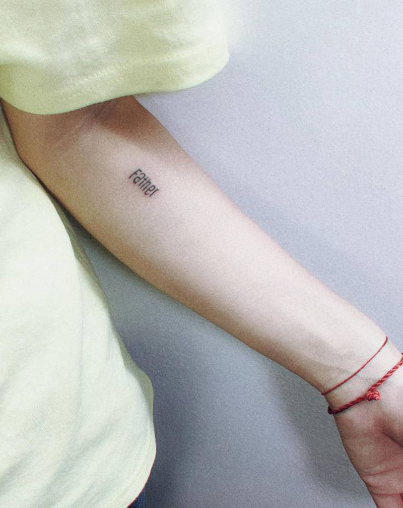 father纹身图片_手臂小臂英文字纹身图案