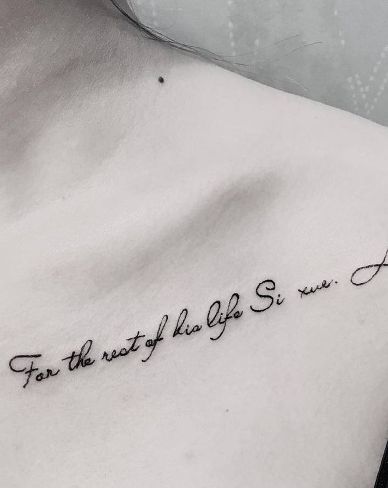 往后余生纹身图片_肩部锁骨英文字纹身图案