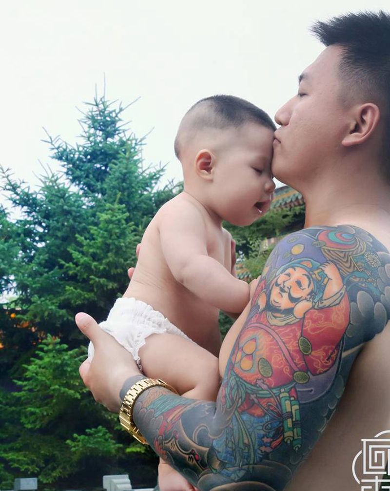 大黑天or惠比寿纹身图片_手臂老传统新传统纹身图案